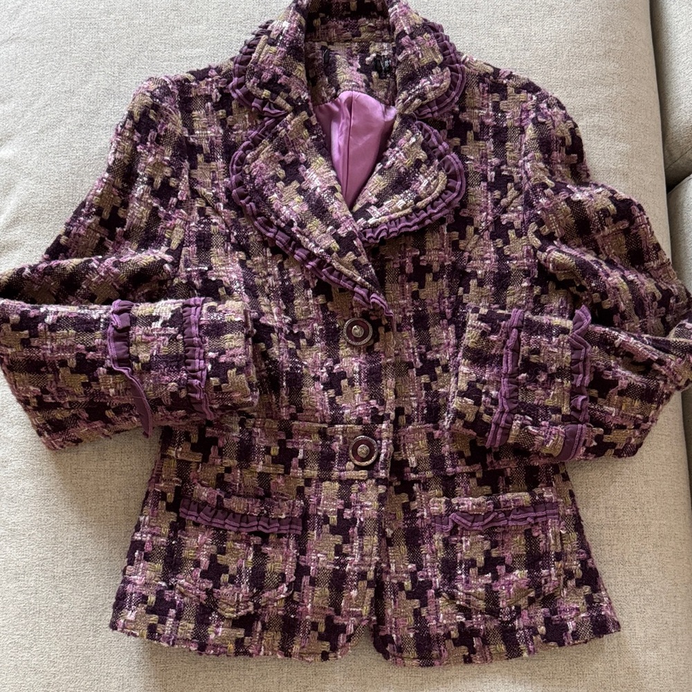 Vintage Women's Purple Tweed Jacket